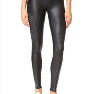 Spanx Black Faux Leather Moto leggings - Med